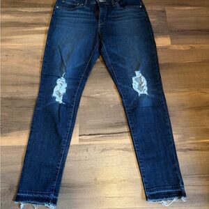 Levi's Dark Blue Distressed Skinny Jeans